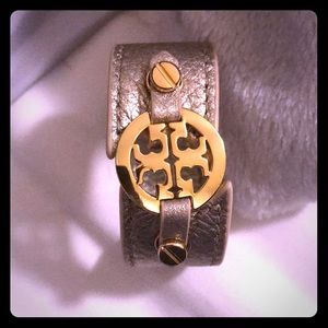 Metallic Silver Tory Burch Bracelet